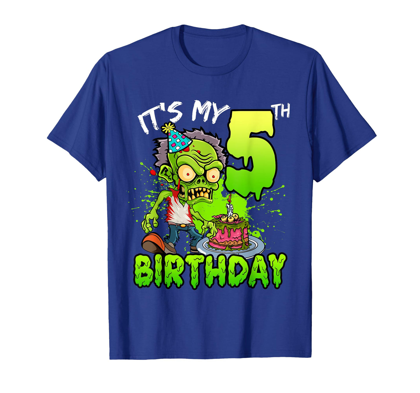 It's My 5th Birthday Zombie Lover 5 Year Old Boys Girls T-Shirt