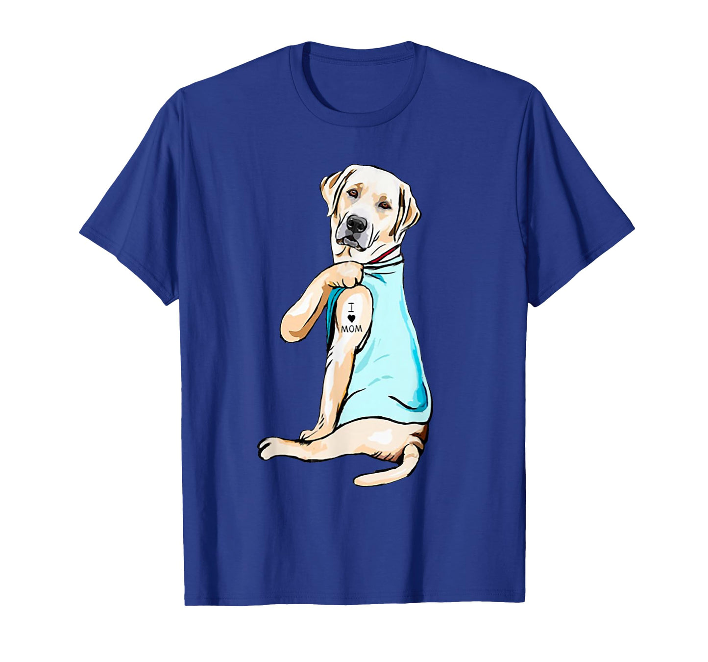 I Love Mom Funny Labrador Tattooed T-Shirt