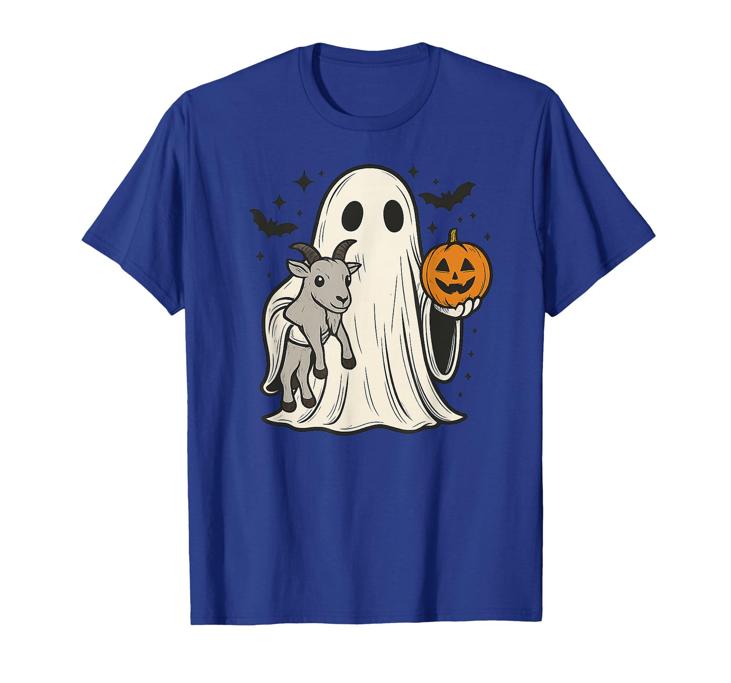 Funny Ghost Holding Goat Halloween Pumpkin T-Shirt