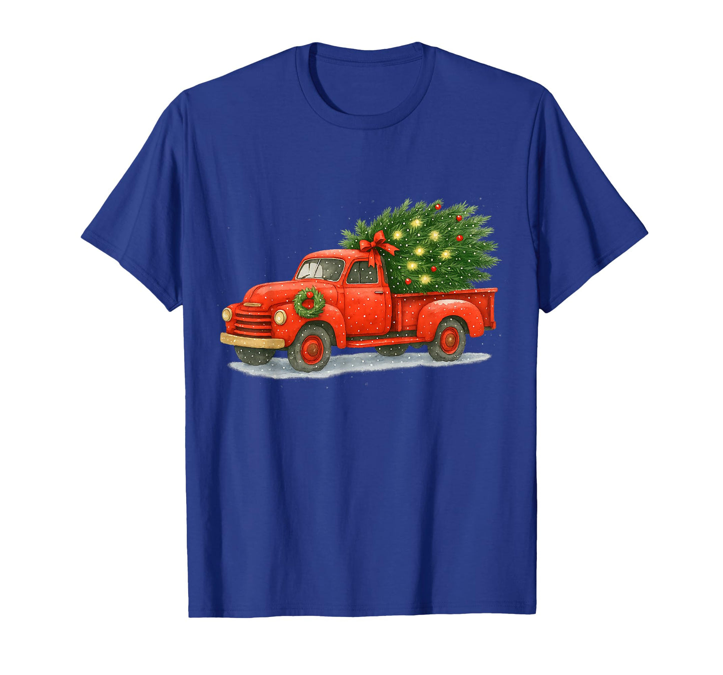 Vintage Red Truck Christmas Tree Winter Season T-Shirt