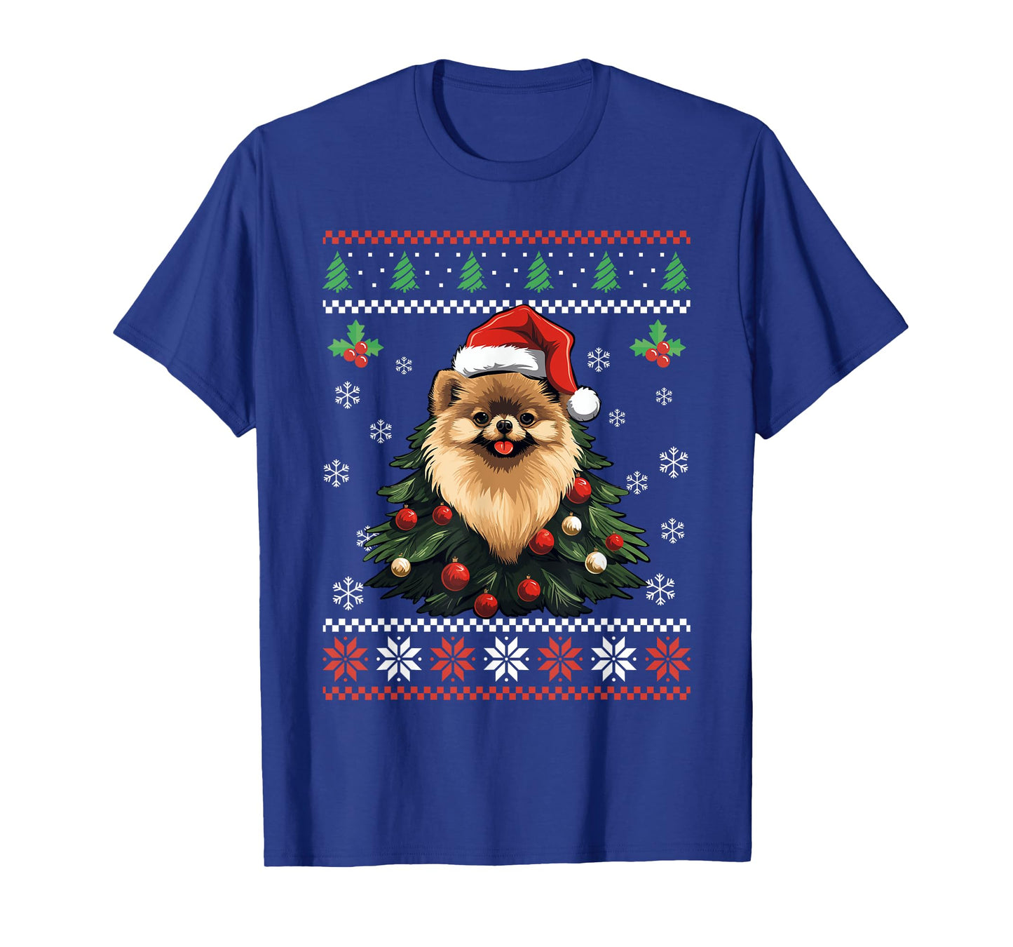 Pomeranian Dog Ugly Christmas Sweater Xmas For Adults Kids T-Shirt