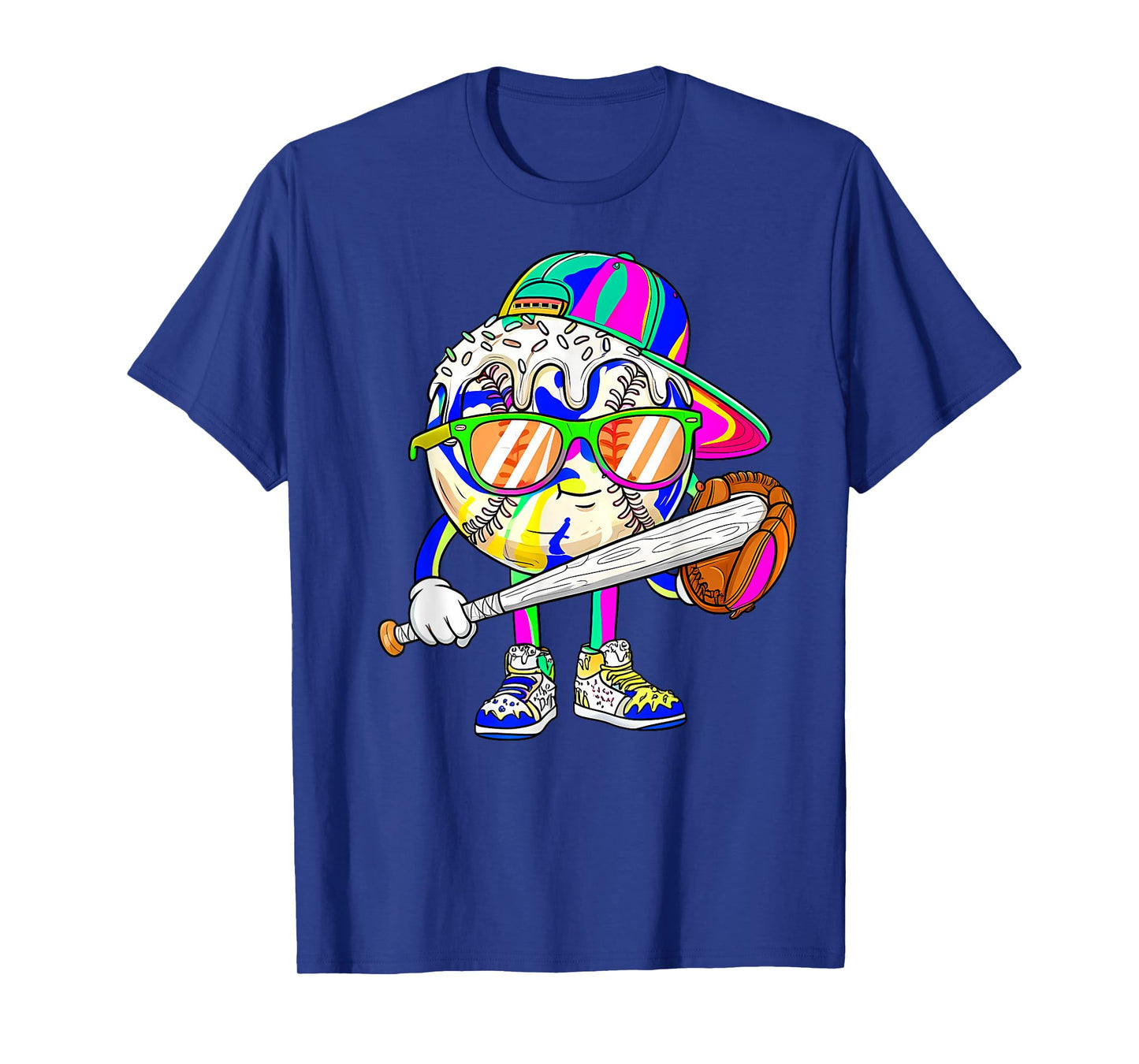 Funny Football Drip for Boys Kids Youth Dripping Ice Cream T-Shirt