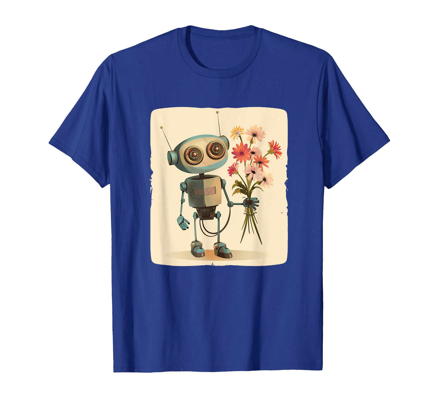 Amazing Robot with Bouquet for a Funny and Charming Look T-Shirt