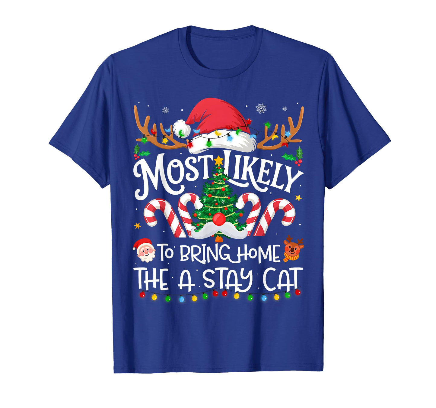 Most Likely to Bring Home The Stray Cat Family Matching Xmas T-Shirt
