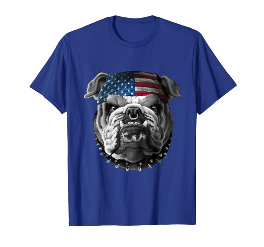 American Bulldog American Flag USA T-Shirt