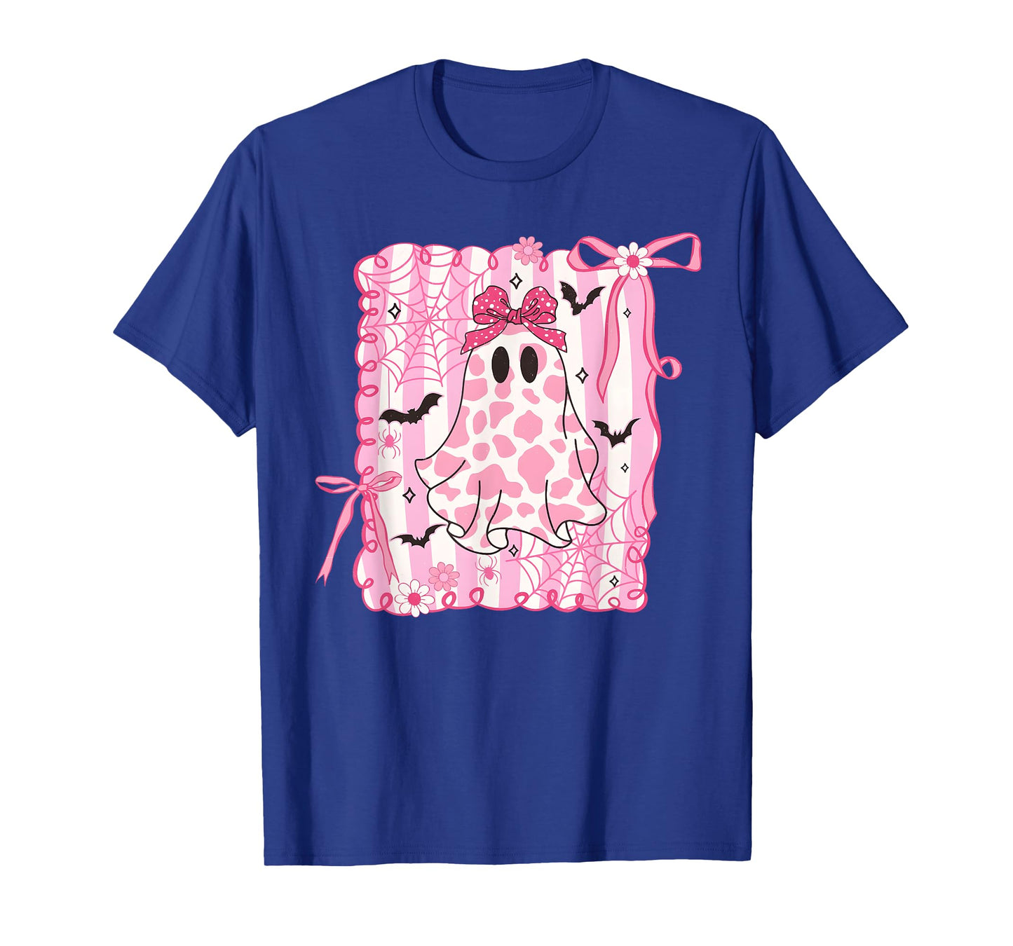Pink Preppy Coquette Bow Ghost Halloween Girly Women Girl T-Shirt
