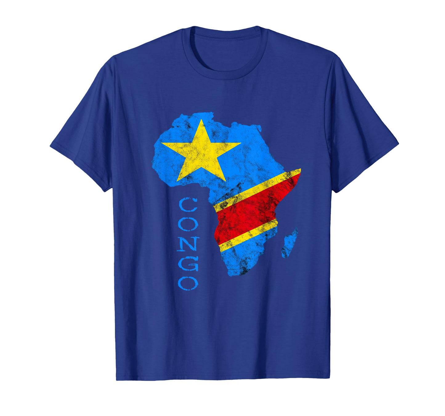 Congo Africa Map Congolese Flag African Roots DRC Pride T-Shirt