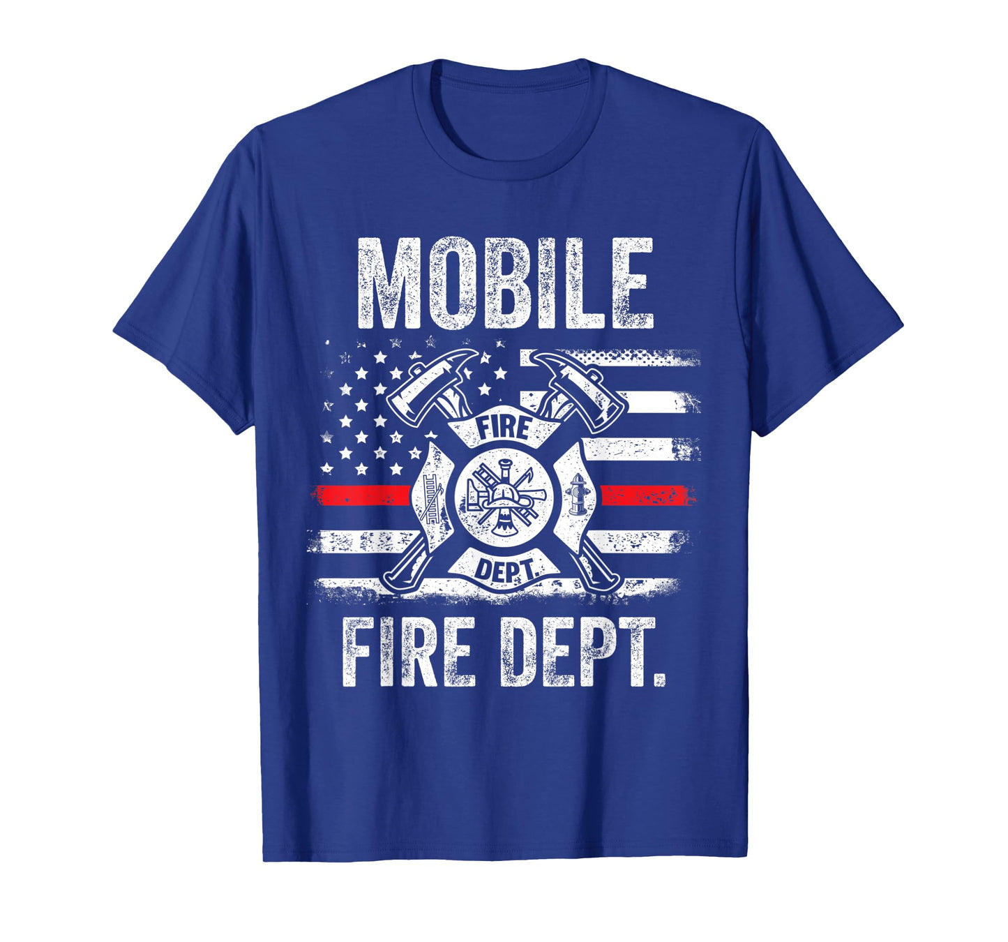 Mobile Alabama Fire Department Thin Red Line Fireman T-Shirt