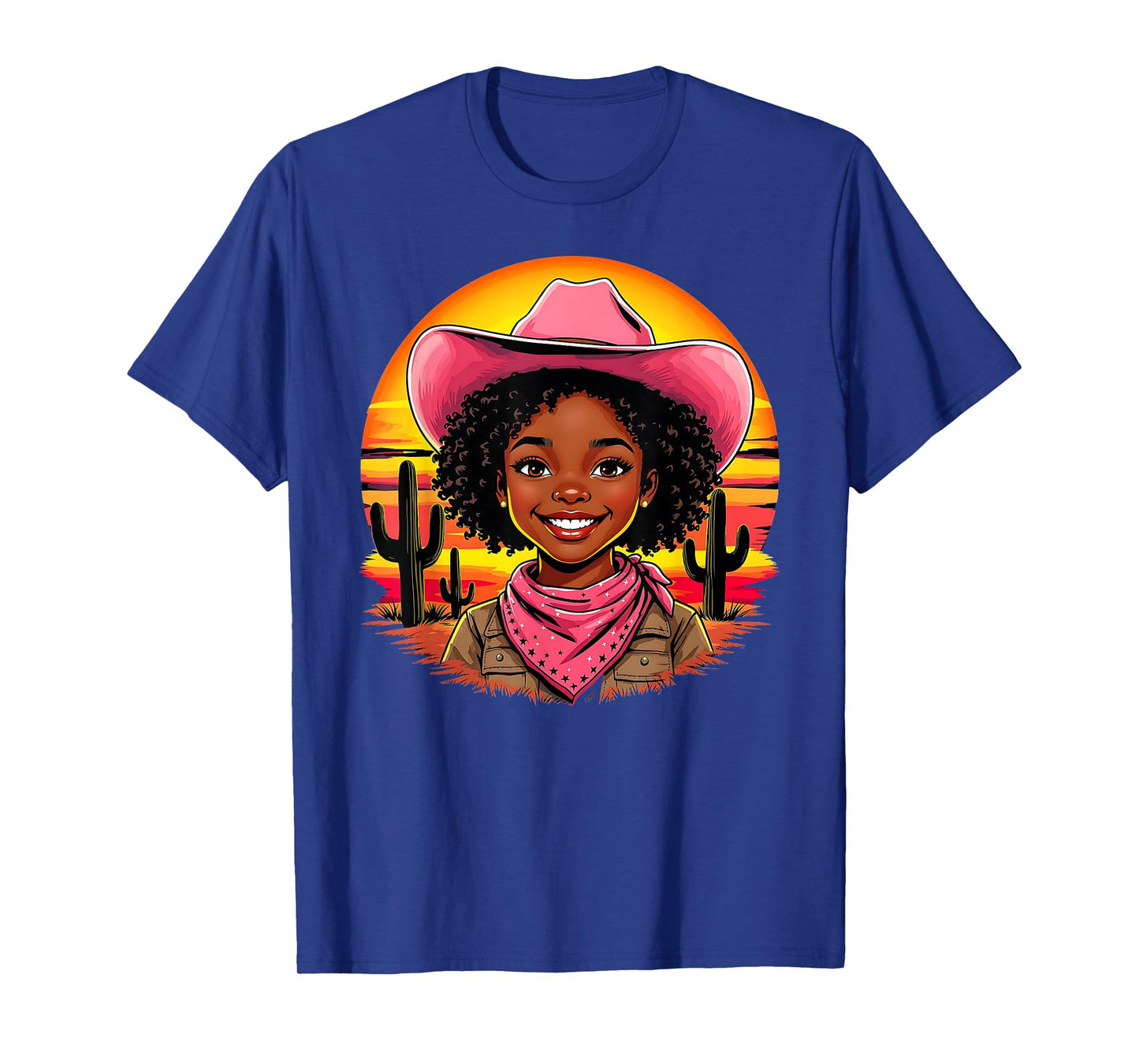 African American Black Cowgirl Girls Western Rodeo Melanin T-Shirt