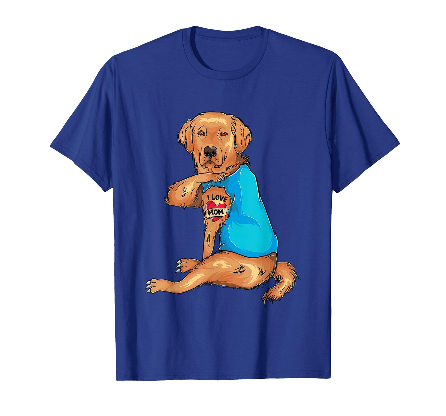 Mother's Day Tattoo I Love Mom Golden Retriever Tattooed T-Shirt