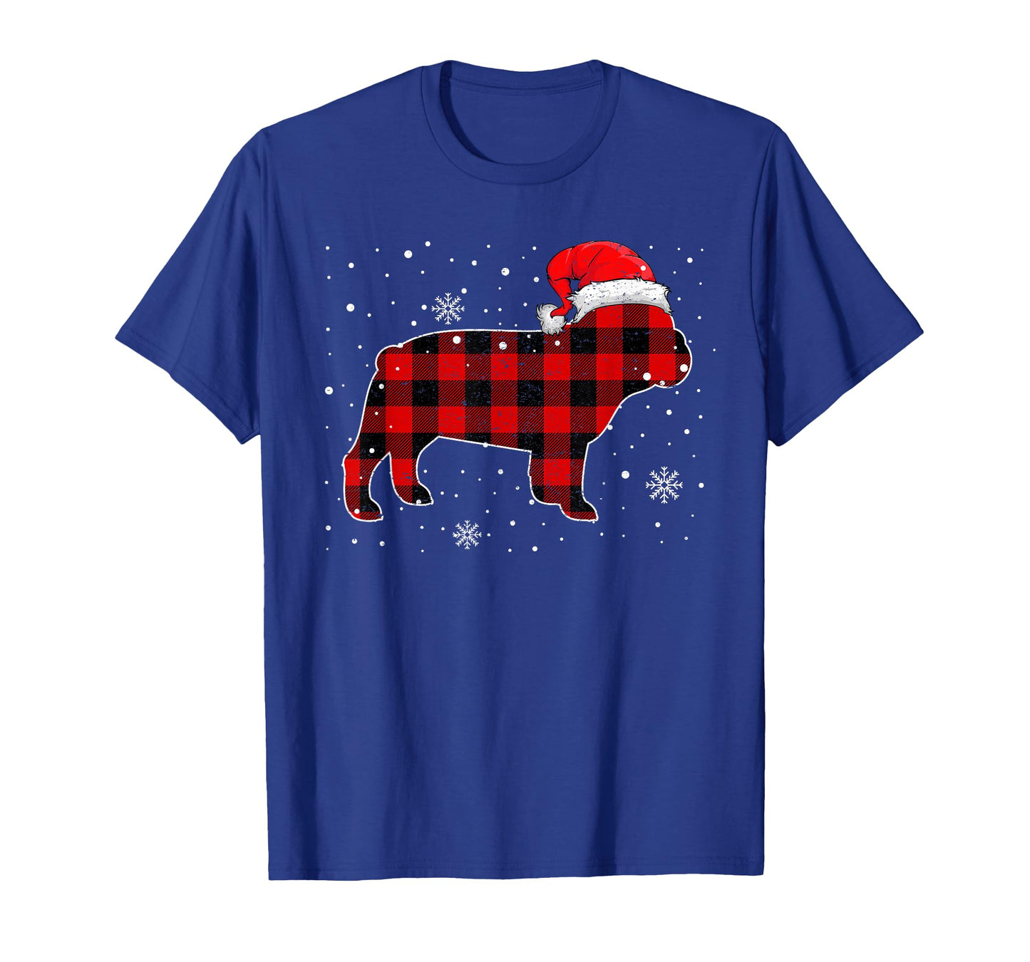 Check Brand For 50, Christmas Buffalo Plaid Bulldog Pajama T-Shirt