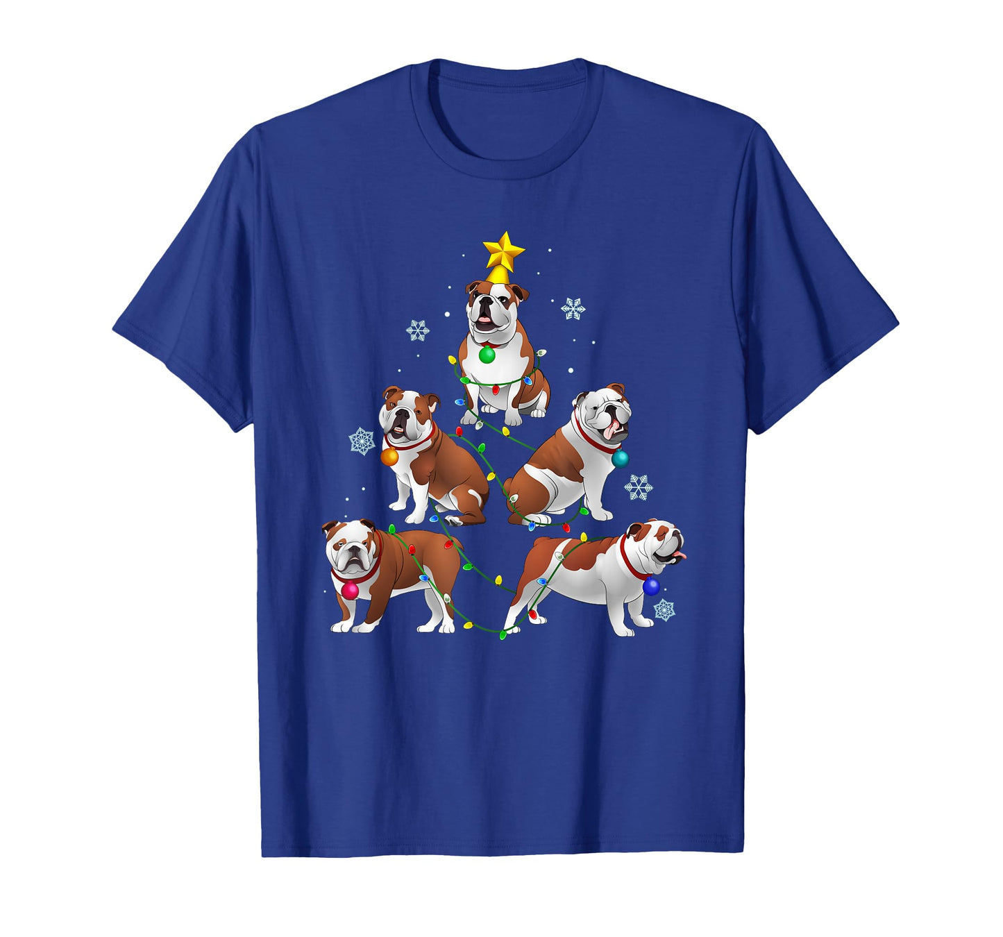 Funny Bulldog Christmas Tree T Shirt Ornament Decor T-Shirt
