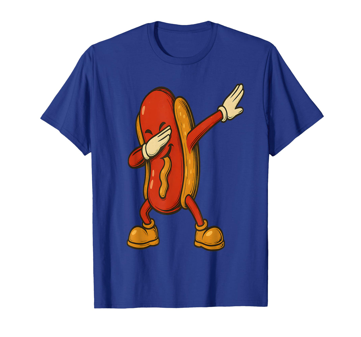 Funny Dabbing Hot Dog Cartoon Food Meme Art T-Shirt