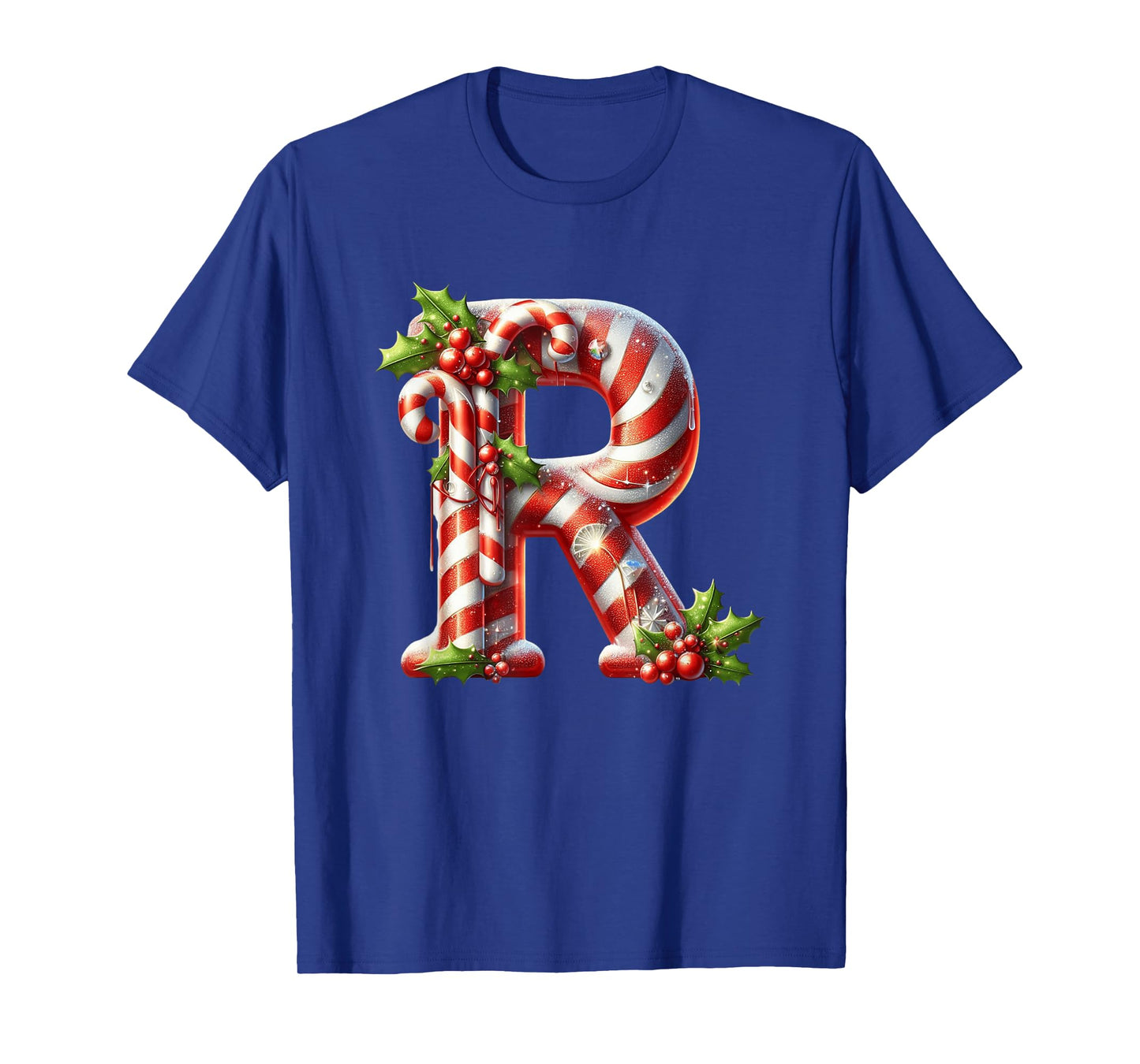 Christmas Candy Cane Letter R Joyful T-Shirt