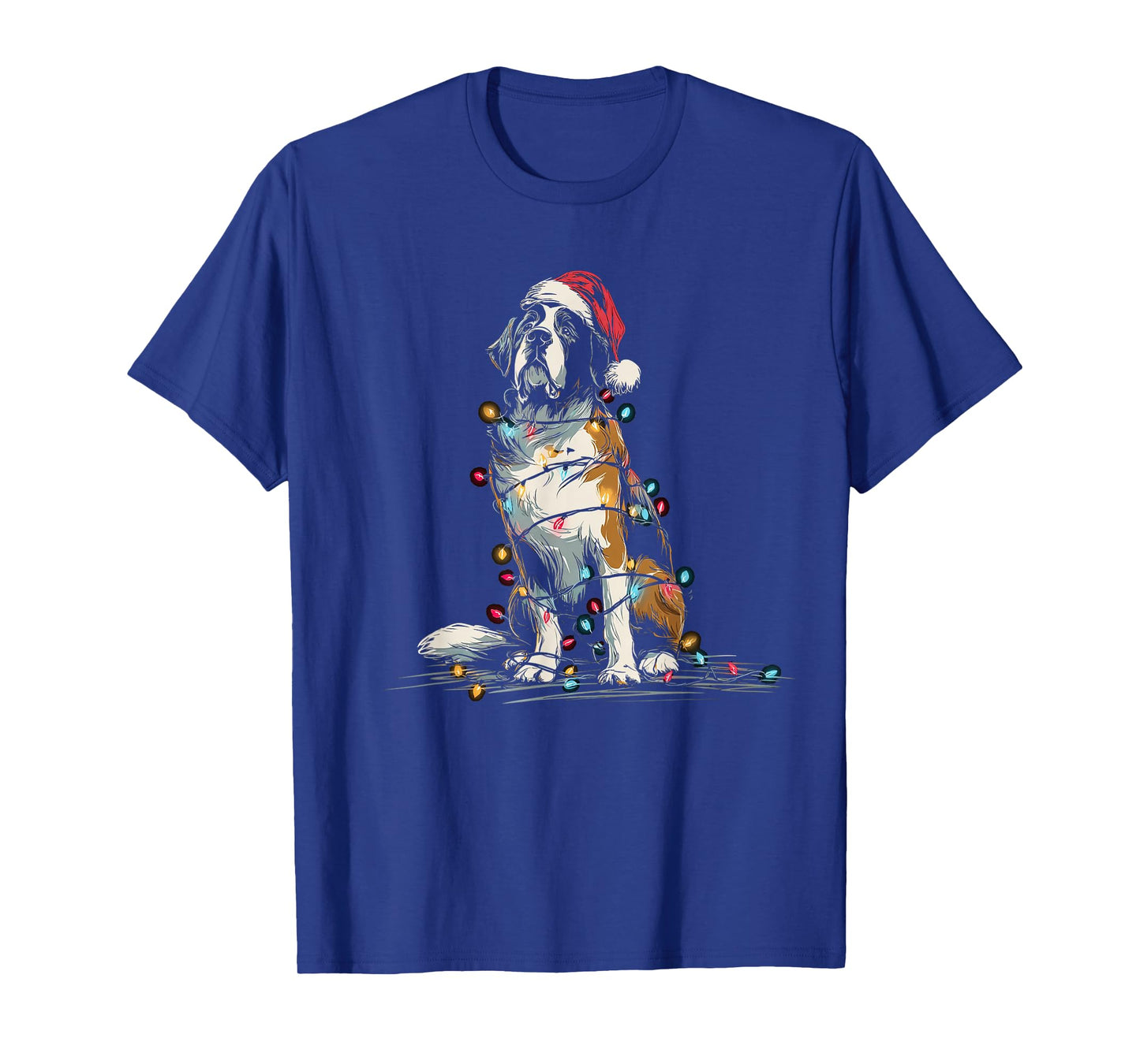 Funny St. Saint Bernard Christmas Graphics Dog Lights Lover T-Shirt