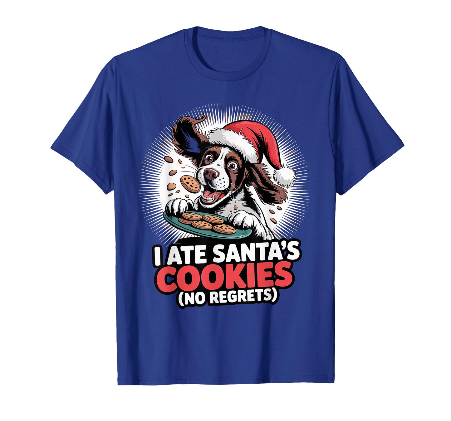 I Ate Santas Cookie Funny Christmas English Springer Spaniel T-Shirt