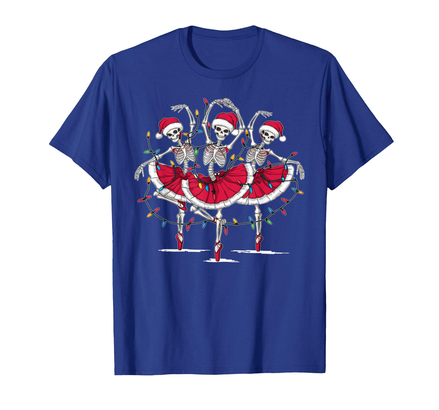 Ballerina Dancing Skeleton Santa Christmas Ballet Dancer T-Shirt