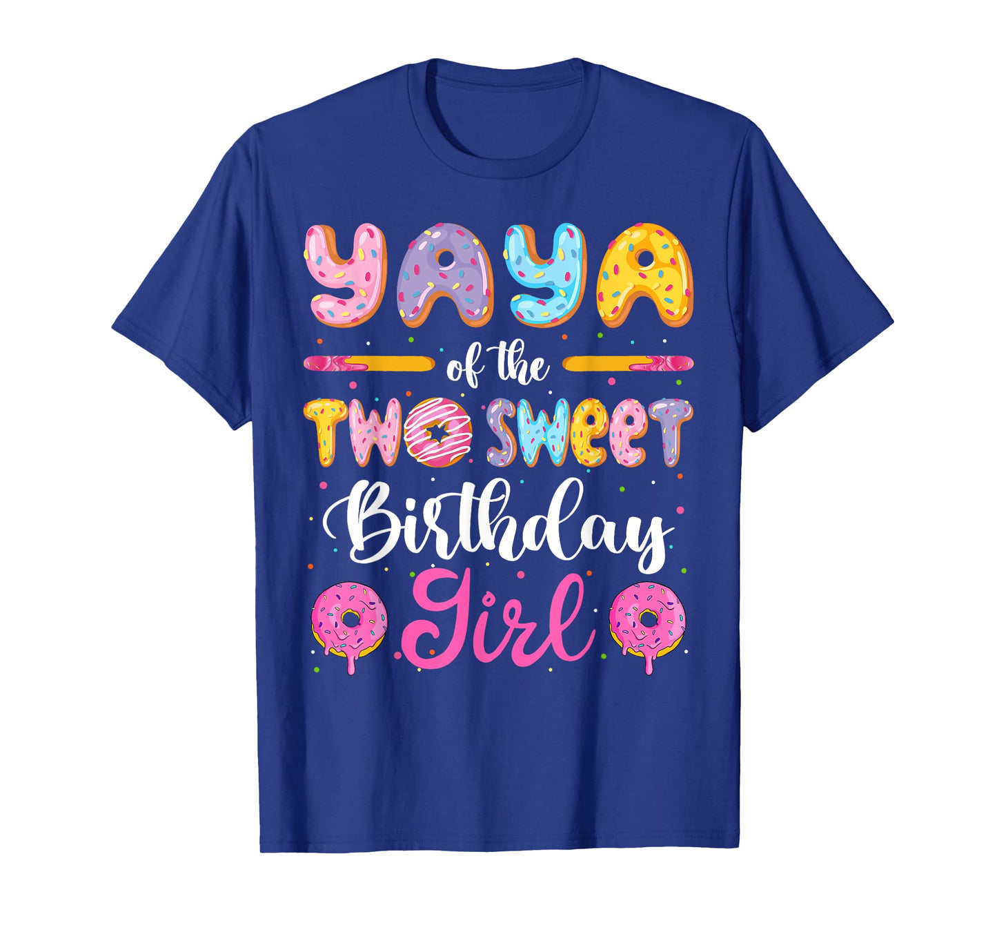 Yaya Of The Two Sweet Birthday Girl Donut 2Nd Birthday T-Shirt