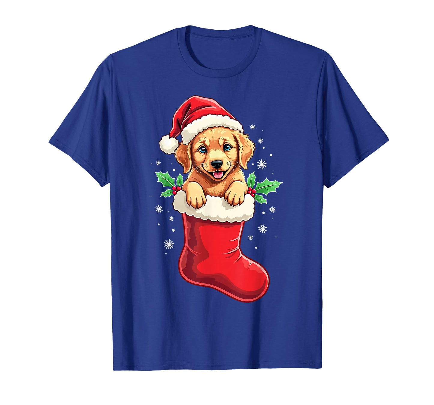 Golden Retriever Christmas Stocking Puppy Dog Lover Holiday T-Shirt