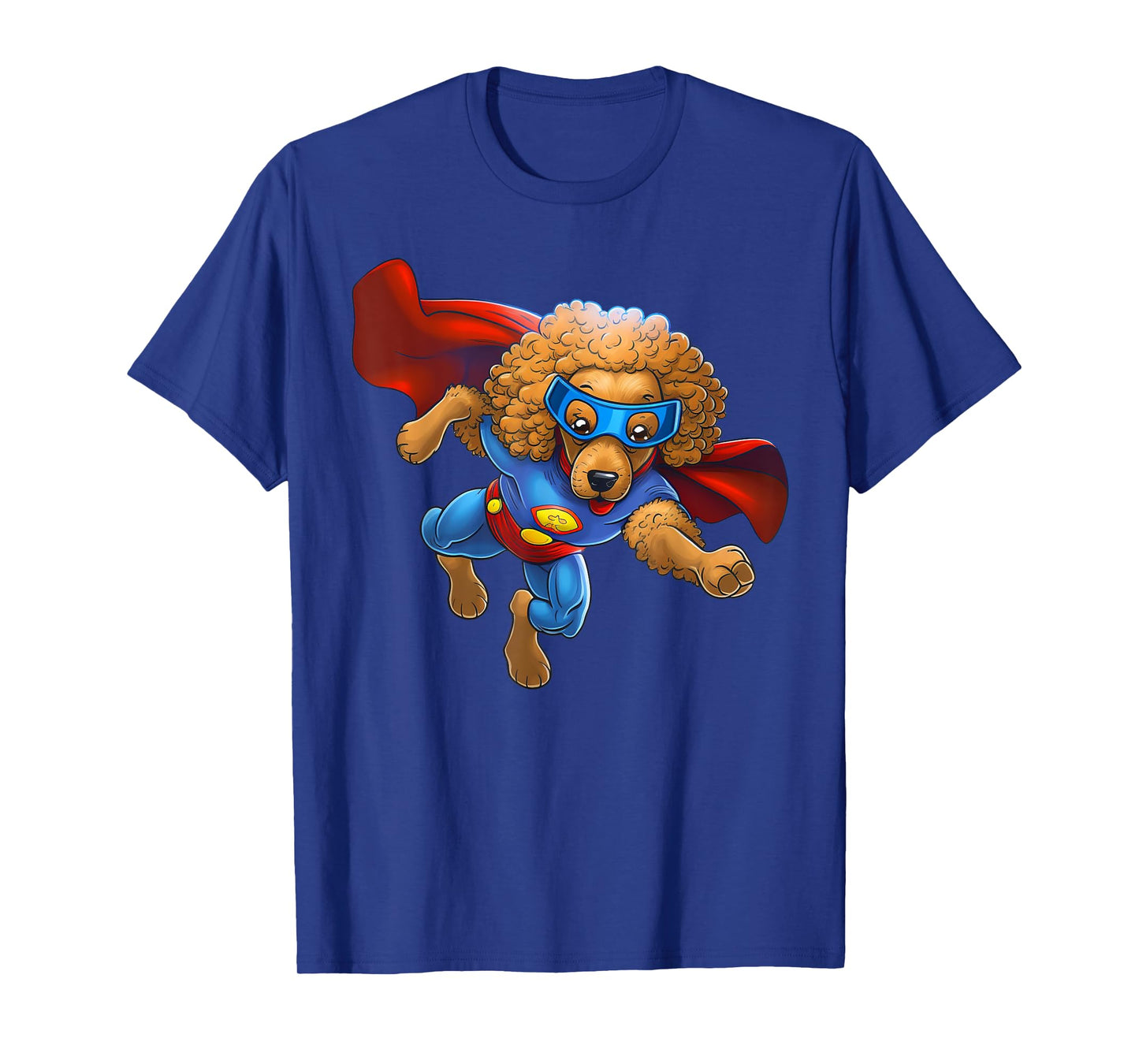 Superhero Poodle Red Cape Super Hero Dog T-Shirt