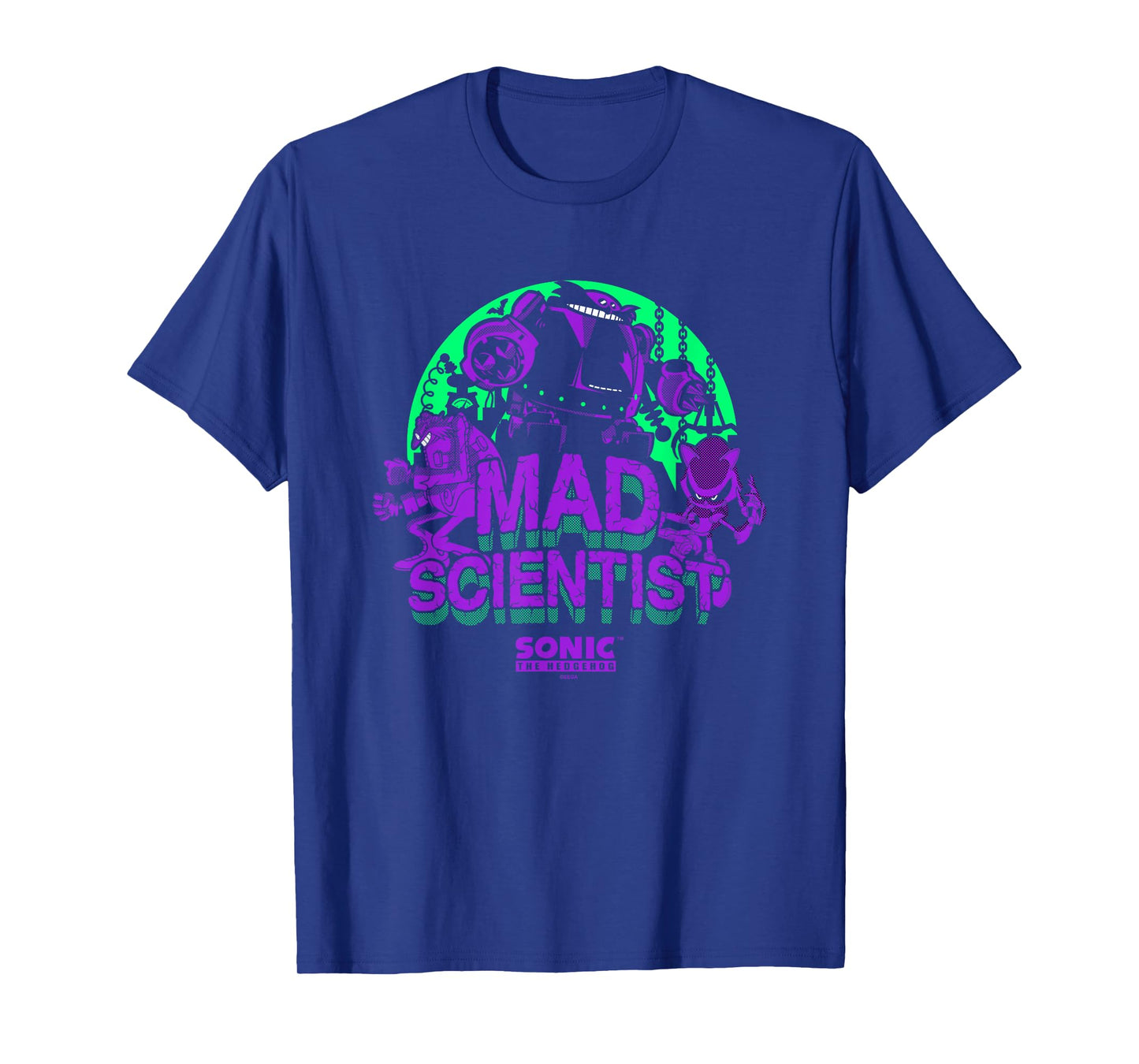 Sonic The Hedgehog Halloween Mad Scientist Eggman Retro Neon T-Shirt