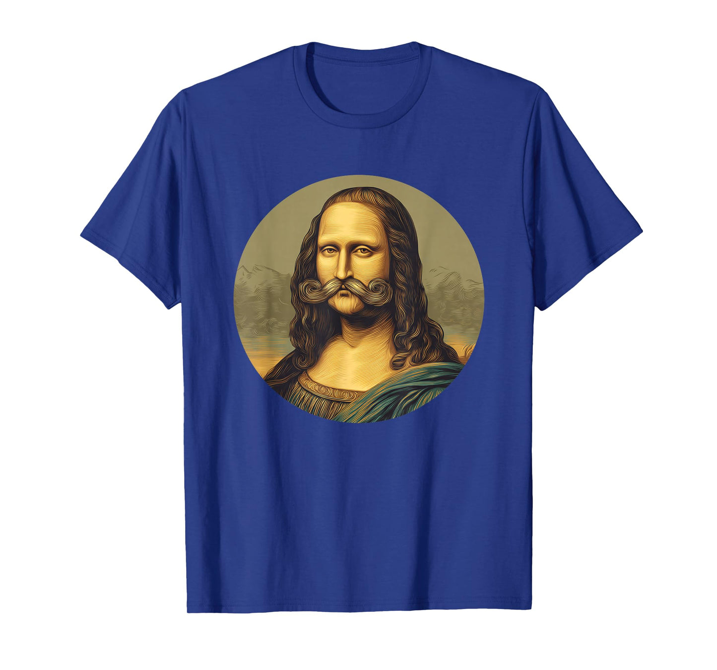Awesome Mona Lisa with Mustache Beard for Boys and Girls T-Shirt