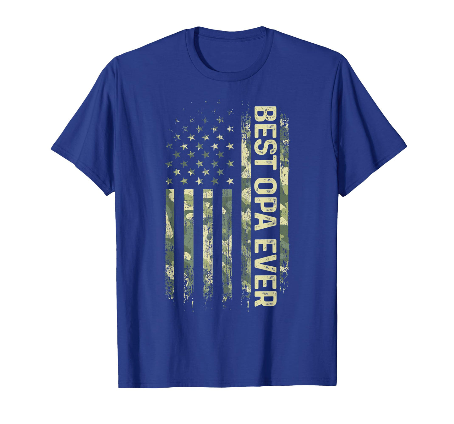 Mens Best Opa Ever Camouflage American Flag Father's Day T-Shirt