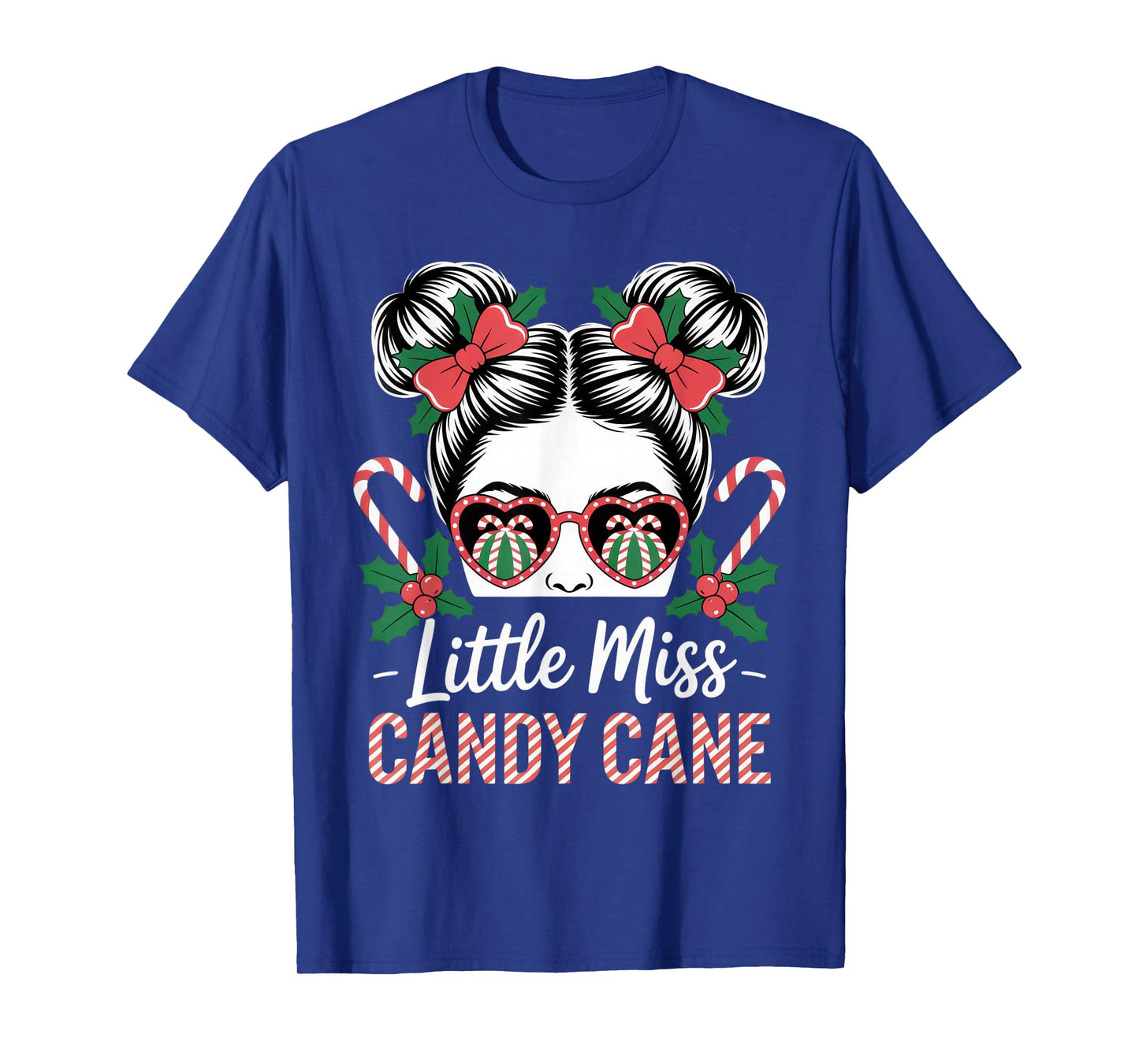Little Miss Candy Cane Funny Holiday Christmas Vibes T-Shirt