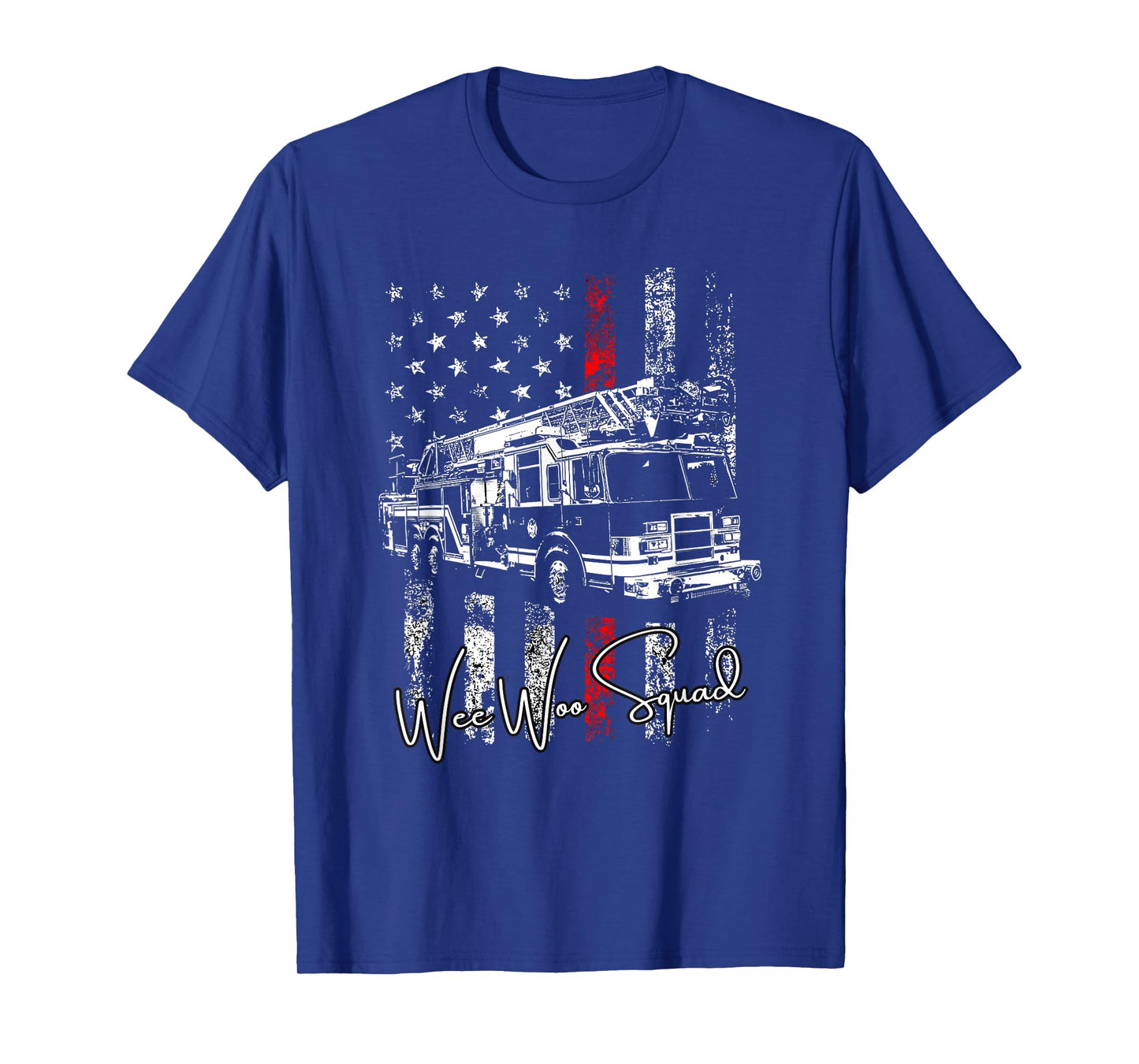 wee woo squad fire truck firefighter funny fireman T-Shirt