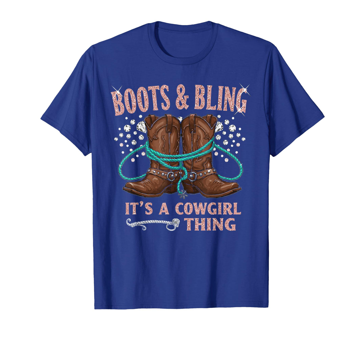 Howdy Country Rodeo Girl Western Boots & Bling its a Cowgirl T-Shirt