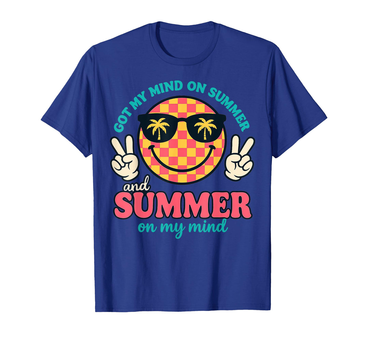 Happy Face Summer Got My Mind On Summer Teacher Graphic T-Shirt