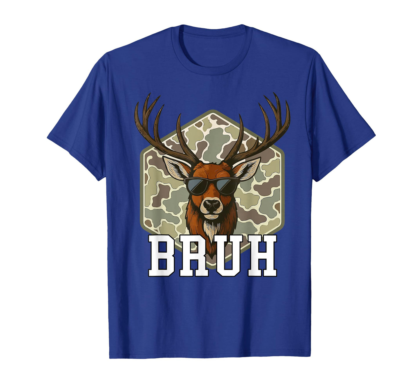 Bruh Deer Funny Deer Hunting Camo Hat Youth Teens Kids Slang T-Shirt