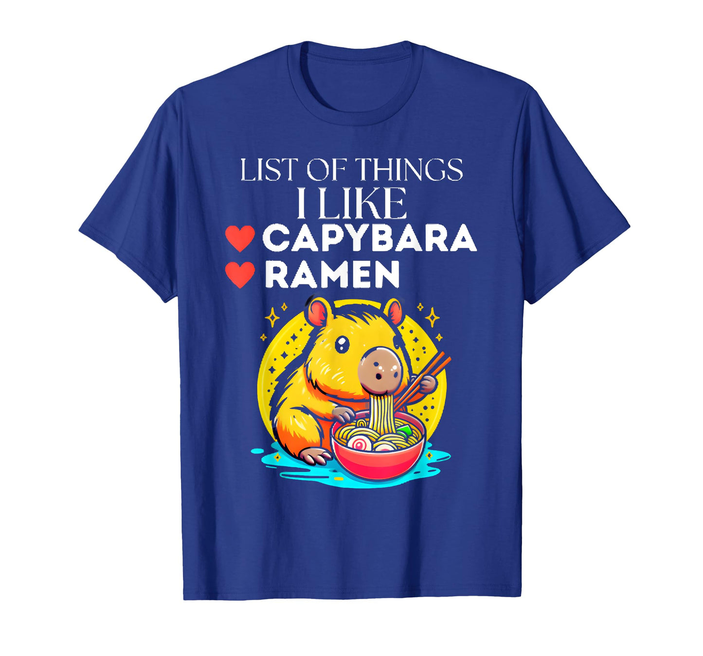 Cute Kawaii Capybara List of Things I Like Ramen Lover Kids T-Shirt