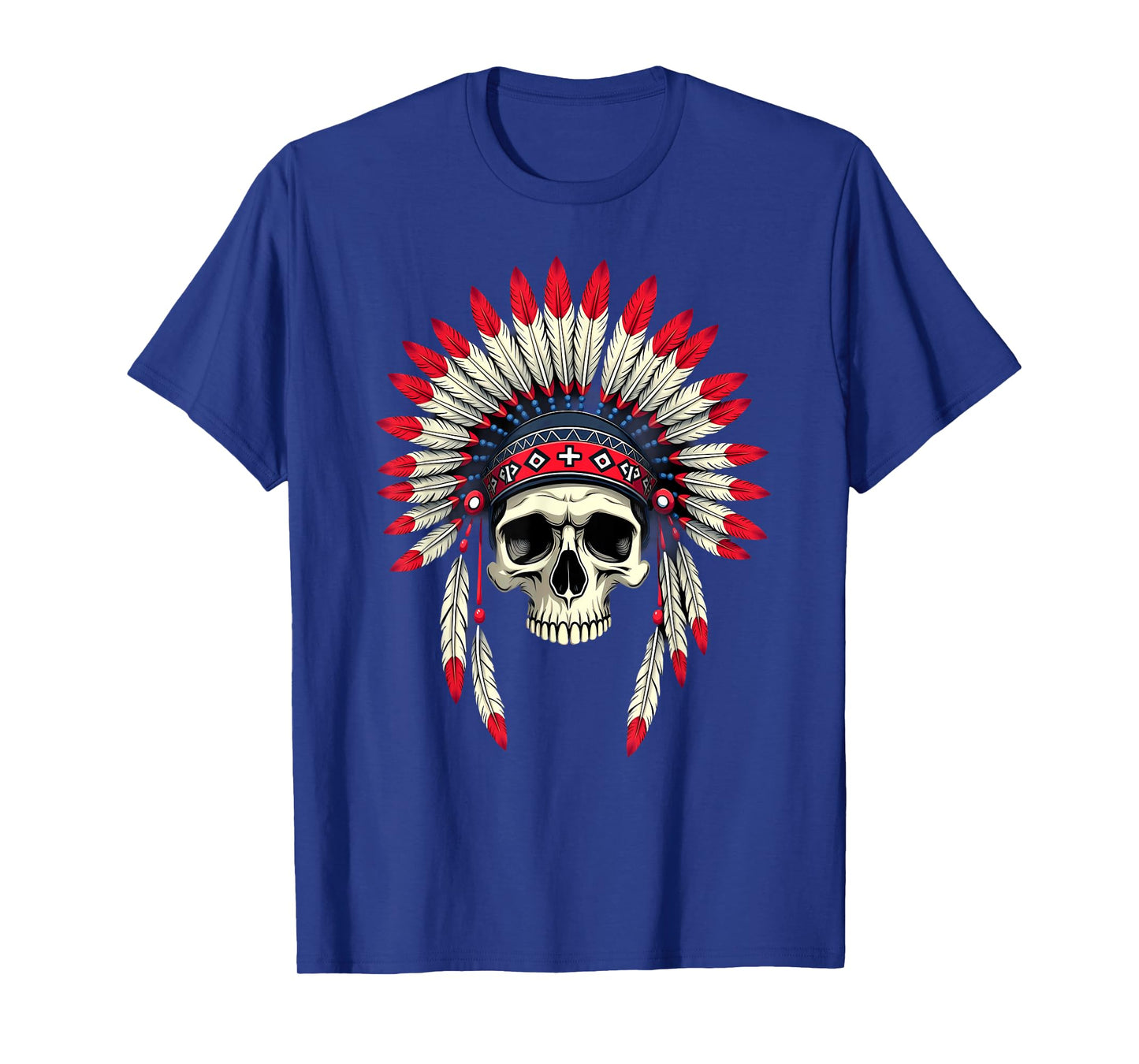 Pride Tribal Native American Headdress Skull Halloween T-Shirt