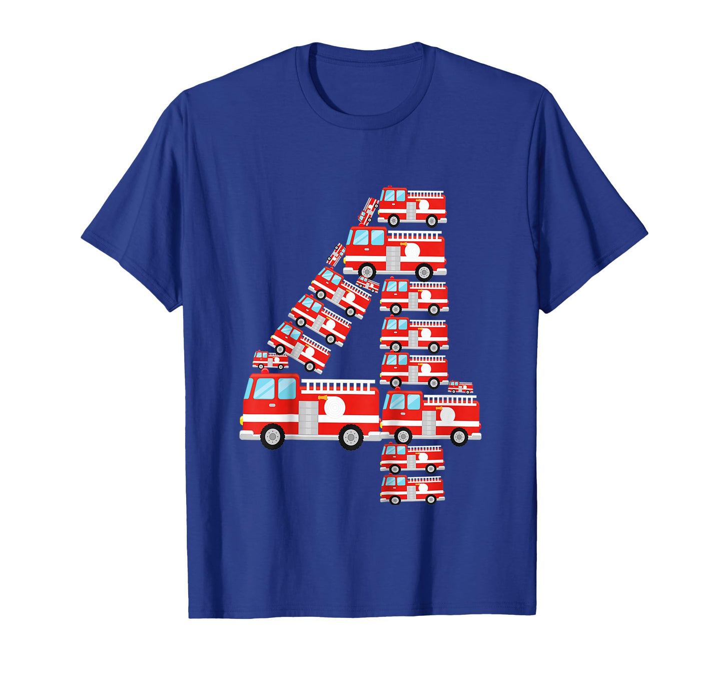 Kids Fire Truck 4th Birthday Boy 4 Year Old Firefighter T-Shirt