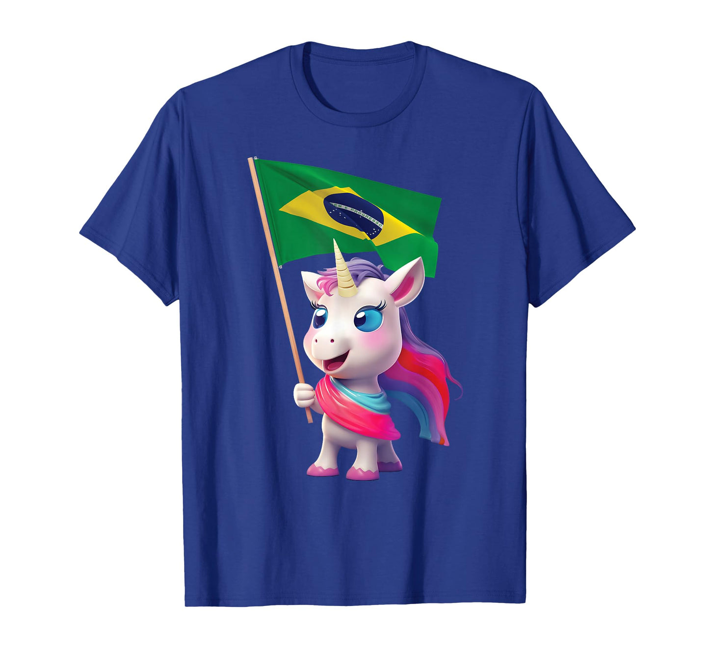 Brazilian Flag Unicorn Brazil Kids Rio De Janeiro Paulo Cute T-Shirt