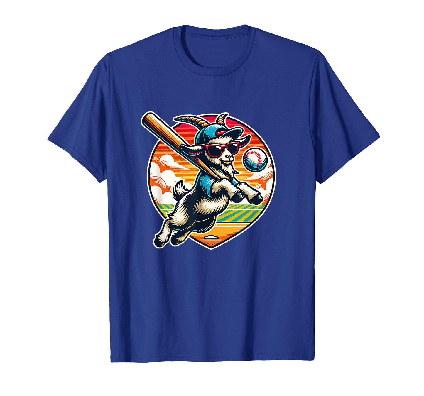 Goat Baseball Player Cool Sports Fan Art T-Shirt