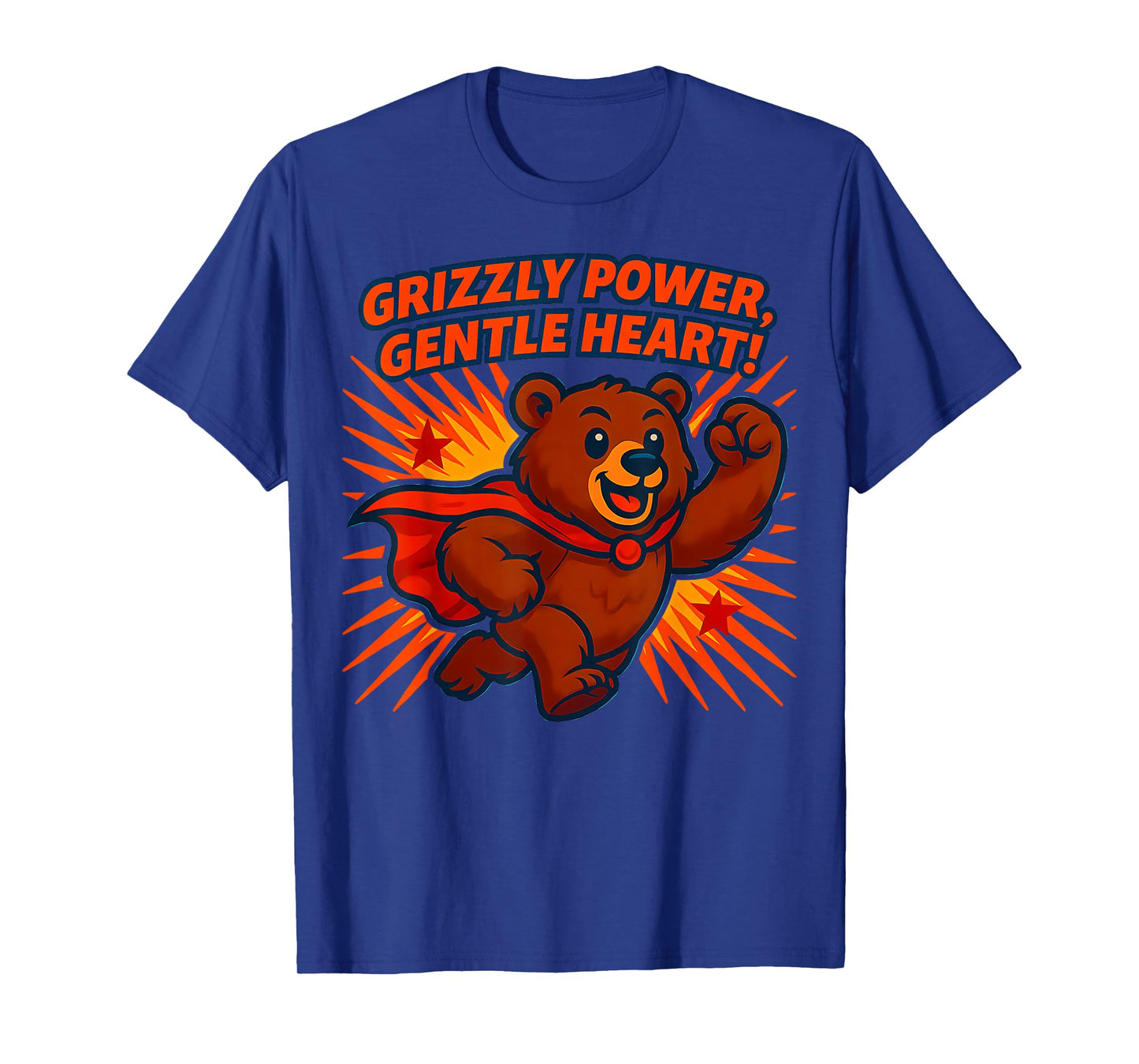 Grizzly Power Gentle Heart Superhero Bear T-Shirt