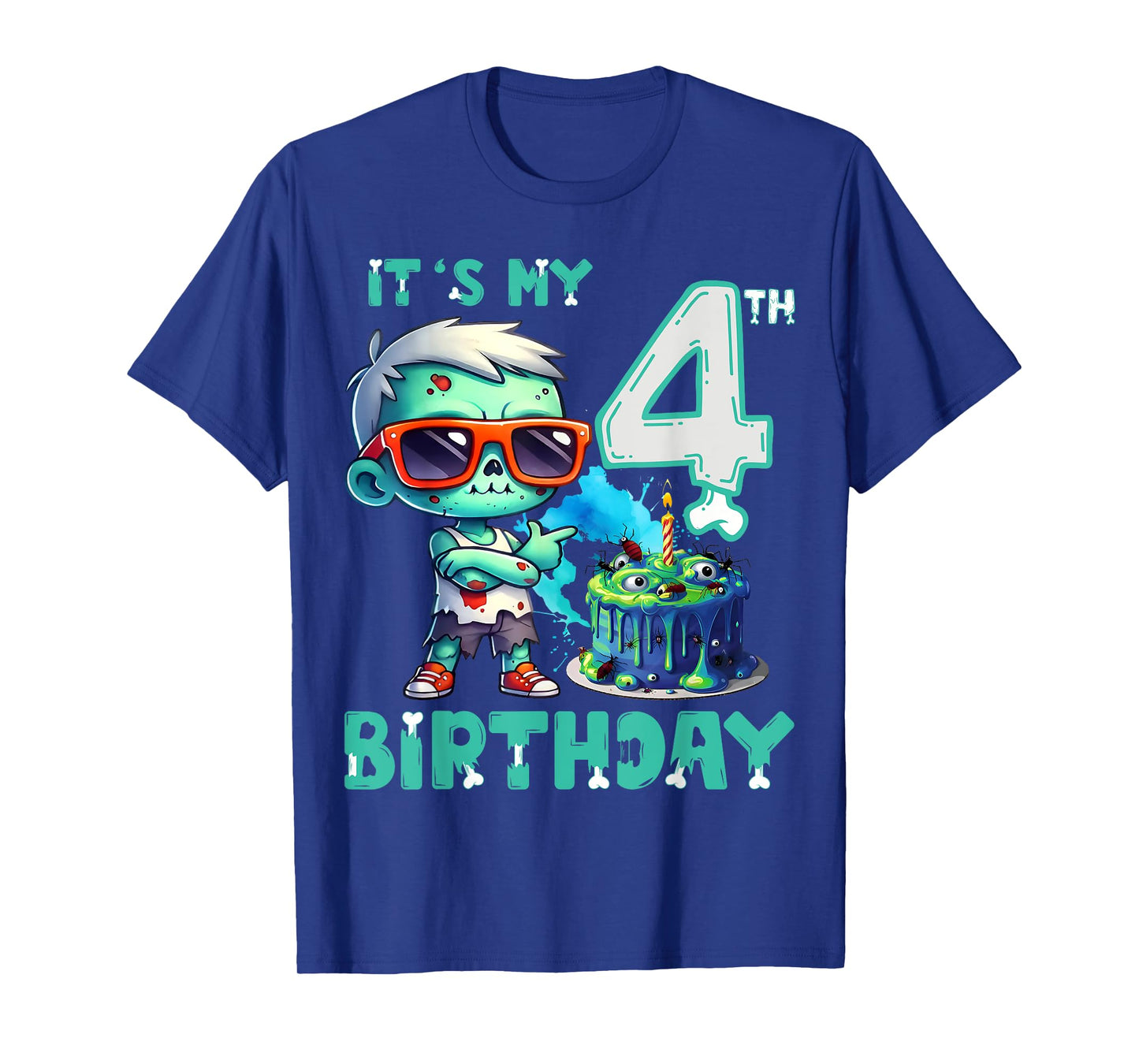 Kids It's My 4th Birthday Cool Zombie Lover 4 Year Old Boys T-Shirt