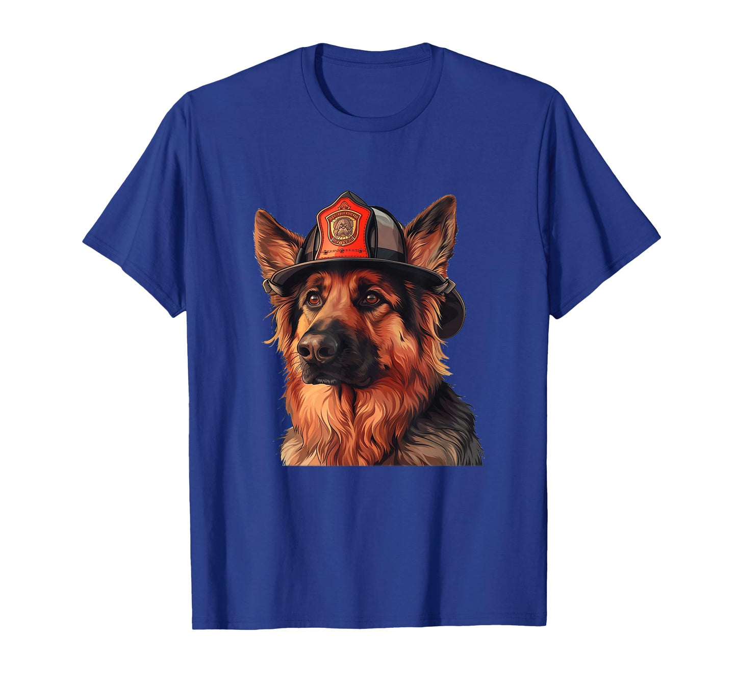 German Shepherd Firefighter Hat Firehouse Fireman Dog T-Shirt