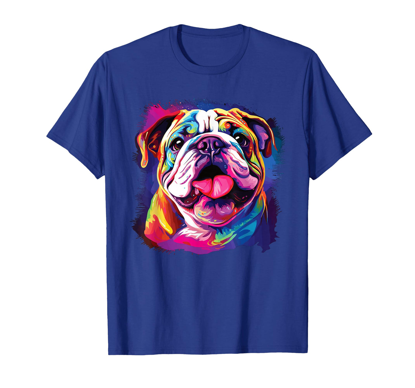 Watercolor Colorful English Bulldog Dogs T-Shirt