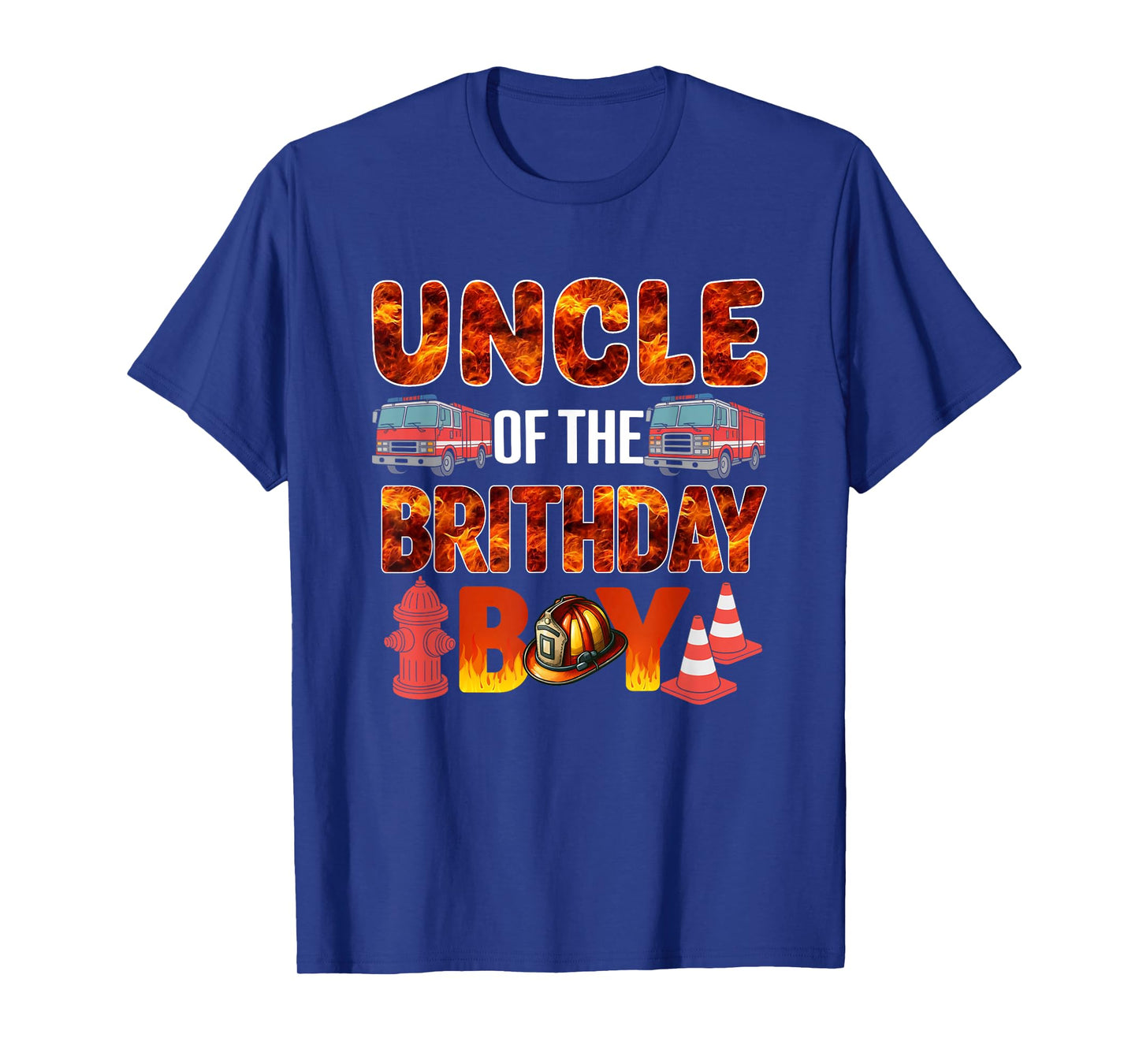Uncle of the Birthday Boy Fire Truck Firefighter Bday T-Shirt