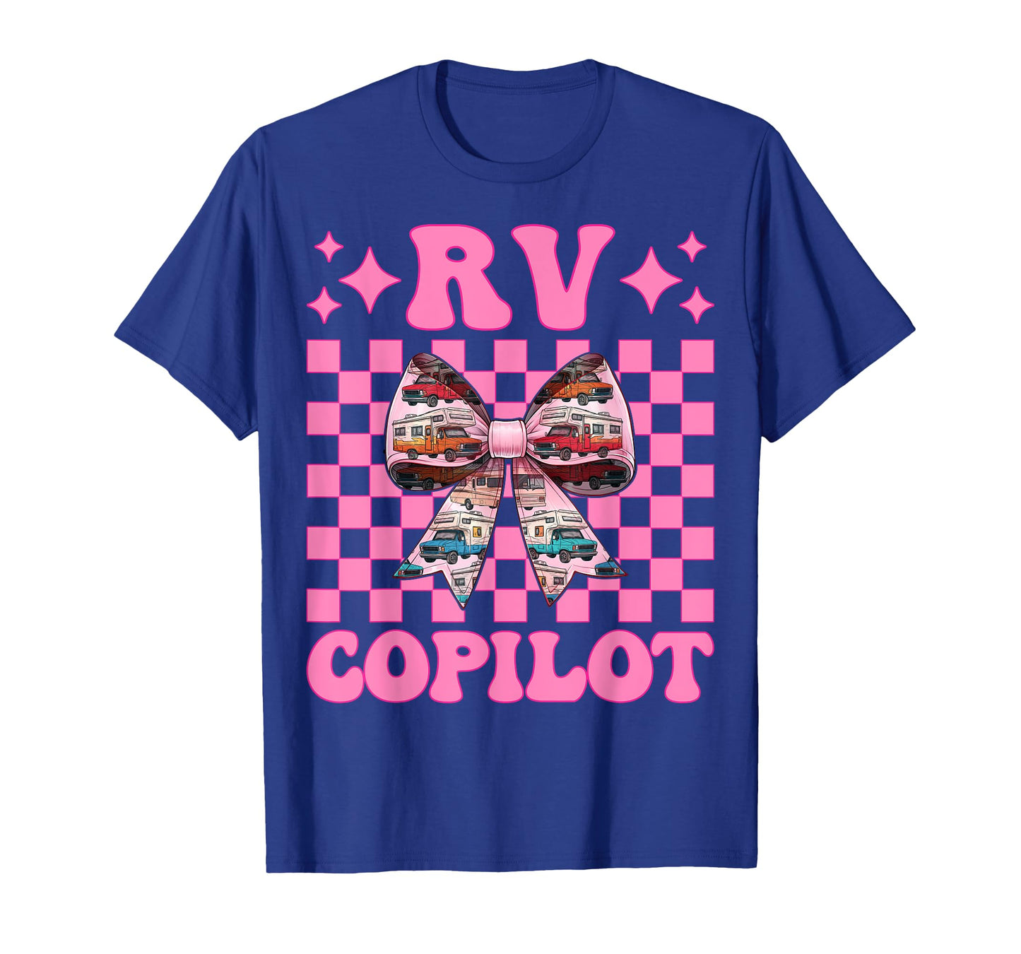 RV Copilot RV Camping Camper Motorhome Girl Mom Coquette Bow T-Shirt