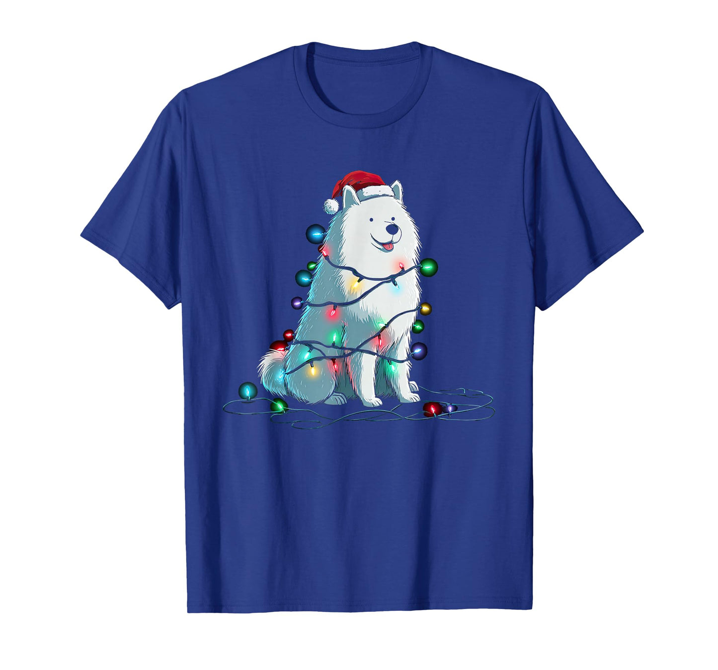 Funny Samoyed Christmas Graphics Dog Lights Lover T-Shirt