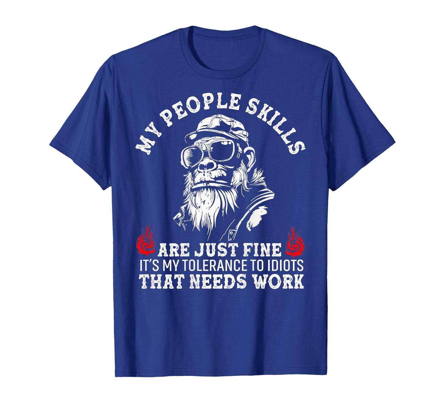 My People Skills Are Just Fine Monkey Funny (ON BACK) T-Shirt