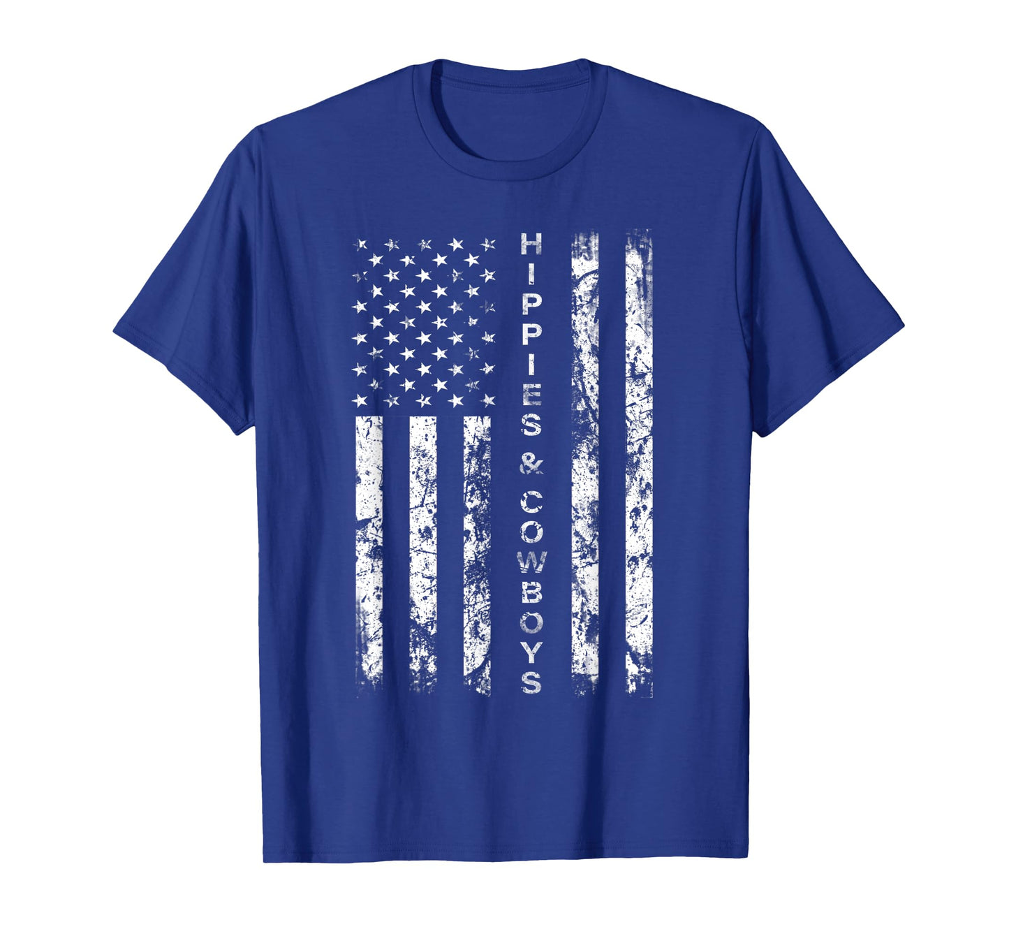 Raisin Hell With The Hippies And Cowboys - American Flag T-Shirt
