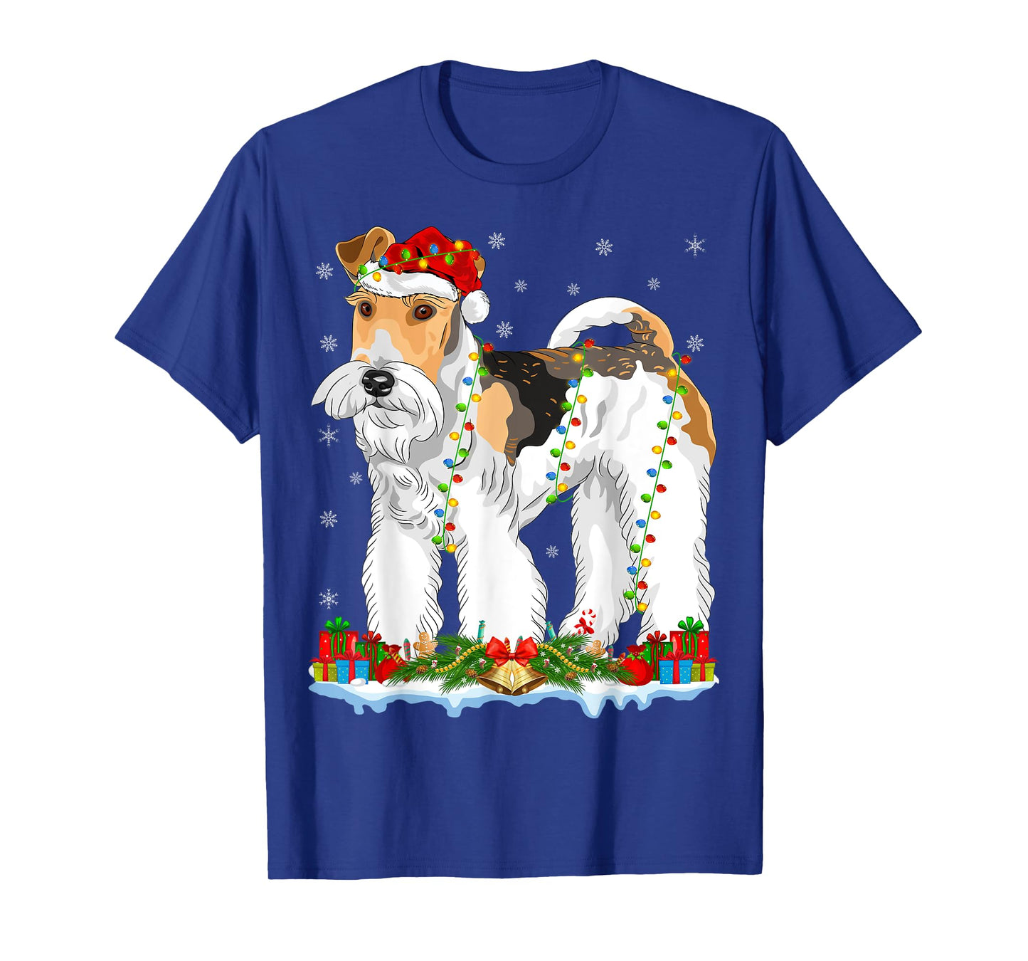 Wire Fox Terrier Dog Xmas Lights Wire Fox Terrier Christmas T-Shirt