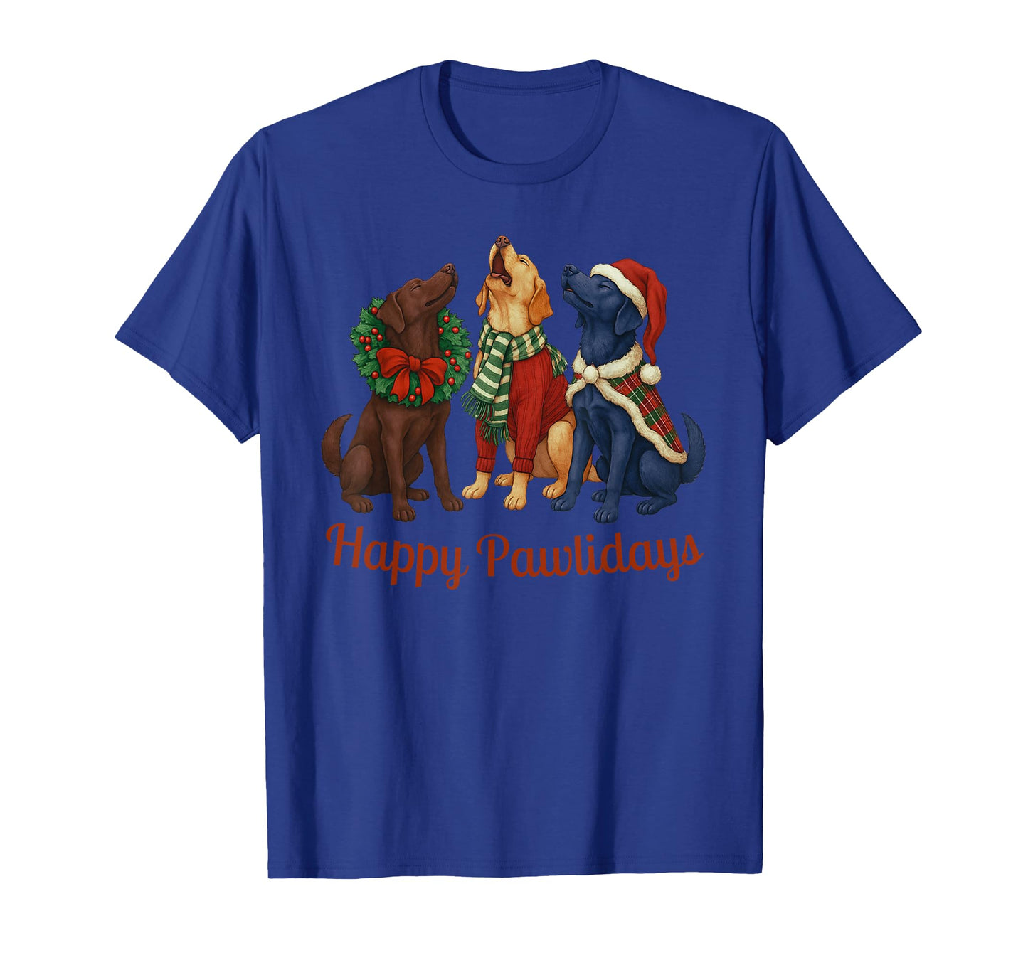 Happy Pawlidays Funny Santa Labrador Retriever Dog Christmas T-Shirt