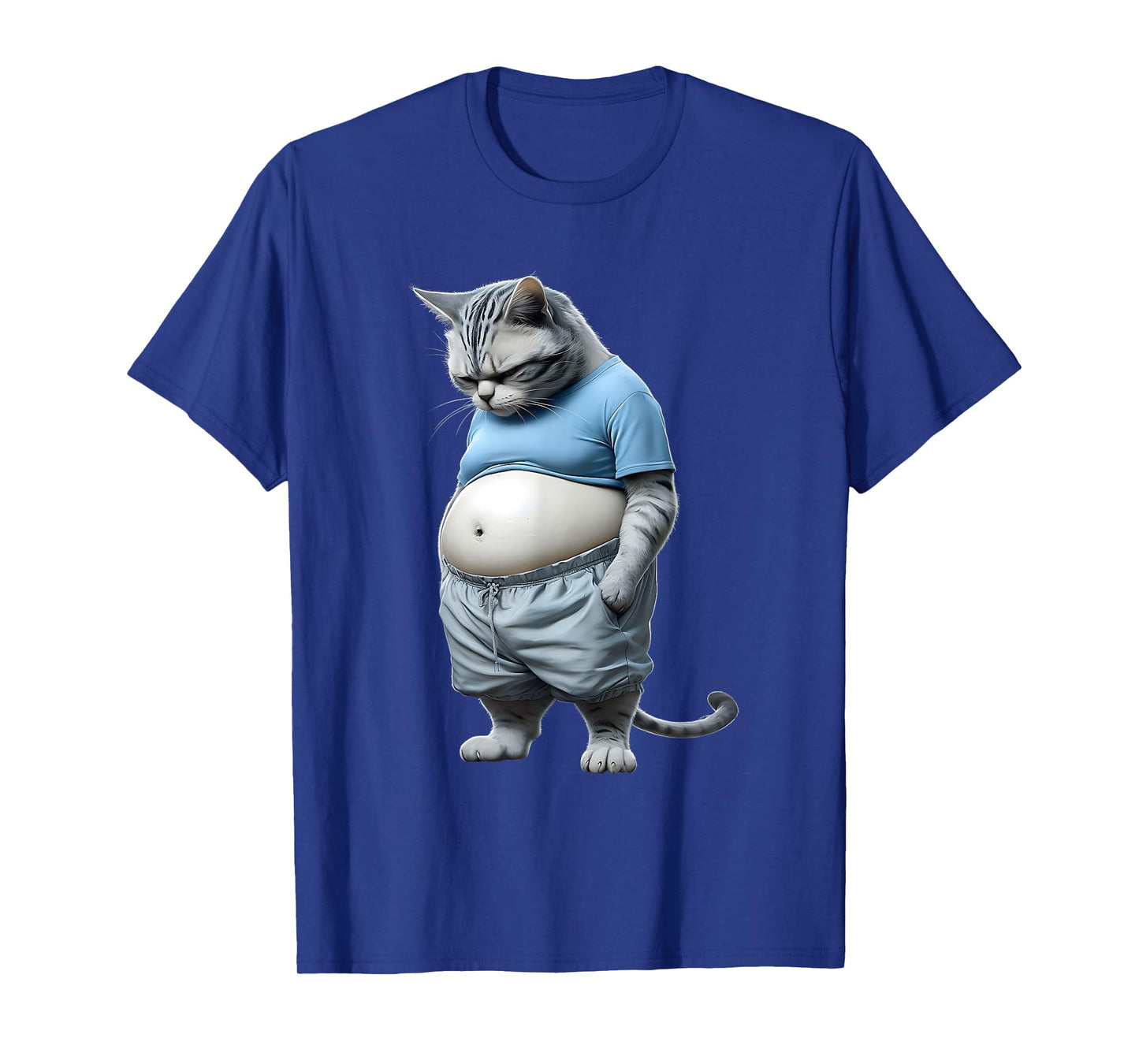 Fat Kitten Chubby Cat In Sportswear Feeling Down Animal T-Shirt for Men Women Girls Kids