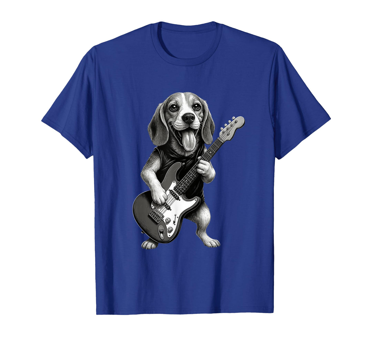Beagle Dog Playing Guitar Funny Dog Lover T-Shirt
